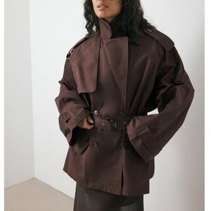 NA-KD Oversized Midi Trenchcoat Plum EU 38 New With Tags
